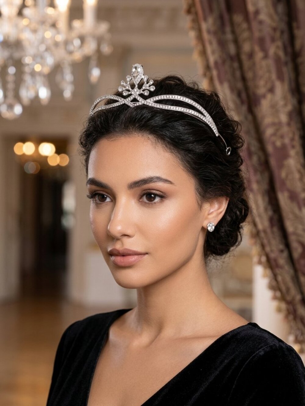 Tiaras for Women, Queen Crystal Tiaras with Sparkling Rhinestone